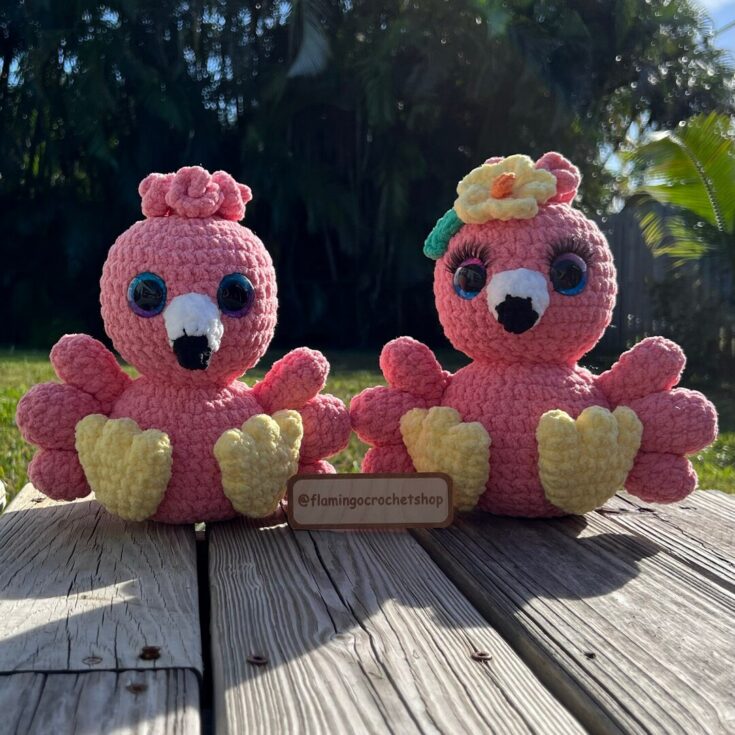 Image for Luke & Lorelai the Baby Flamingos Crochet Pattern 