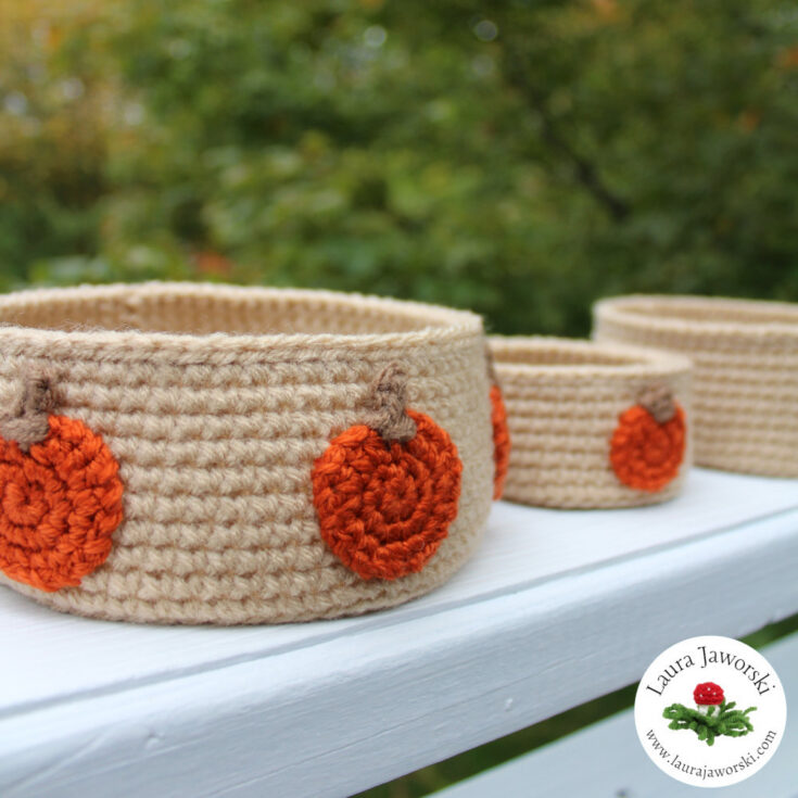 Image for The Pumpkin Basket Set Free Crochet Pattern