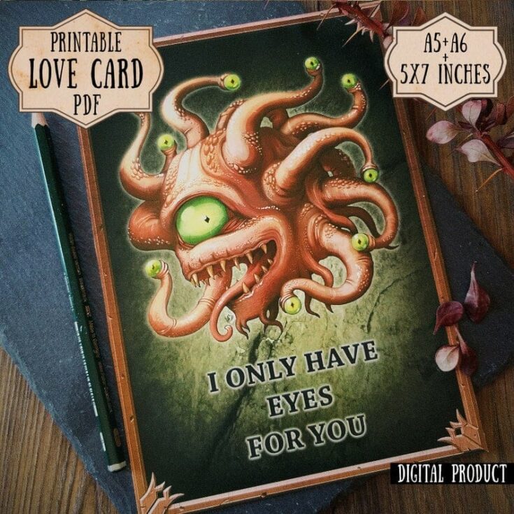 Image for Download these D&D inspired Valentine's Day card PDFs