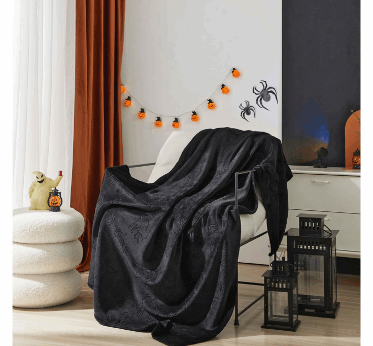 Image for Black Cat Halloween Blanket