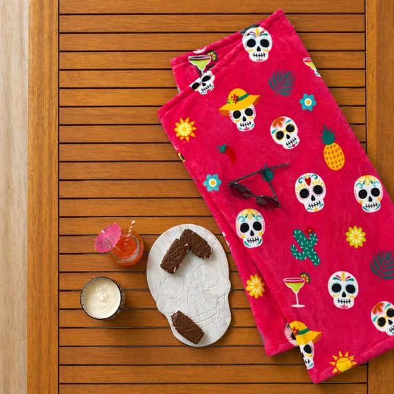 Image for Pink Sugar Skull Summerween Blanket