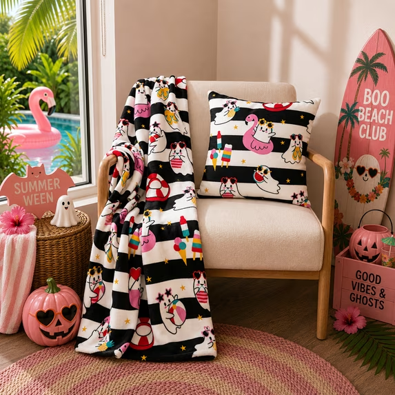 Image for Striped Ghost Summerween Blanket
