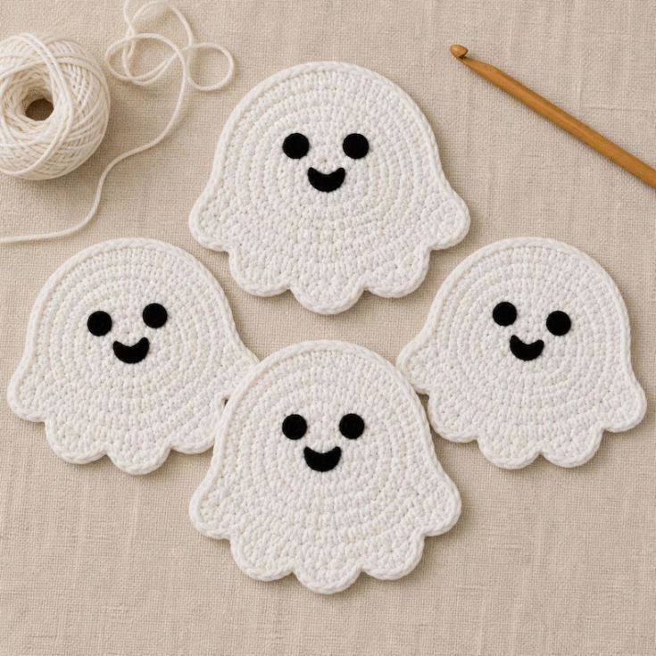 Image for Ghost Coaster Crochet Pattern